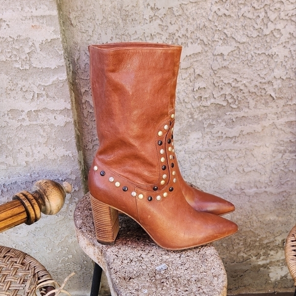 Free People Studded Leather Western Boot - Picture 7 of 7